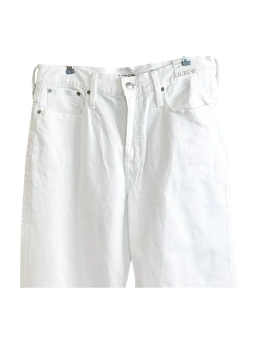 J. Crew Tall Full Length Slim Wide Leg Jean White Relaxed High Rise US 31 NWT